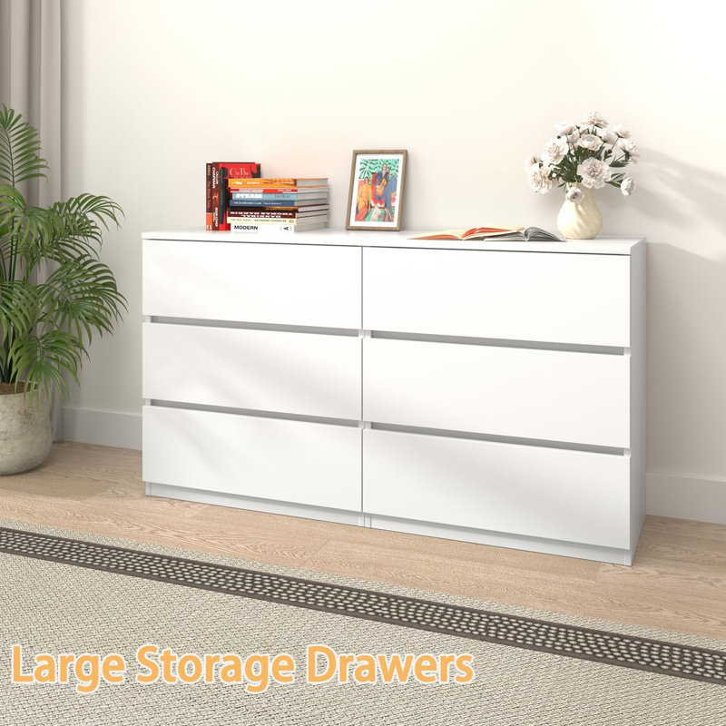 Commode 3 tiroirs 23,6 po, Blanc