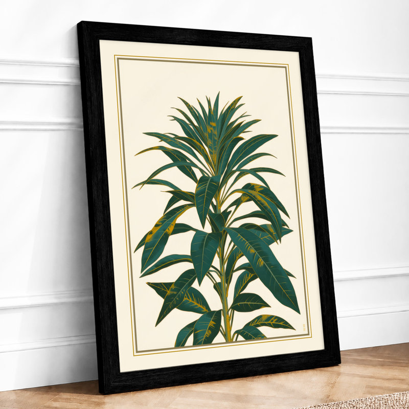 Study Botanical - Framed Print, Black, A4 - 29.7 x 21.0 cm