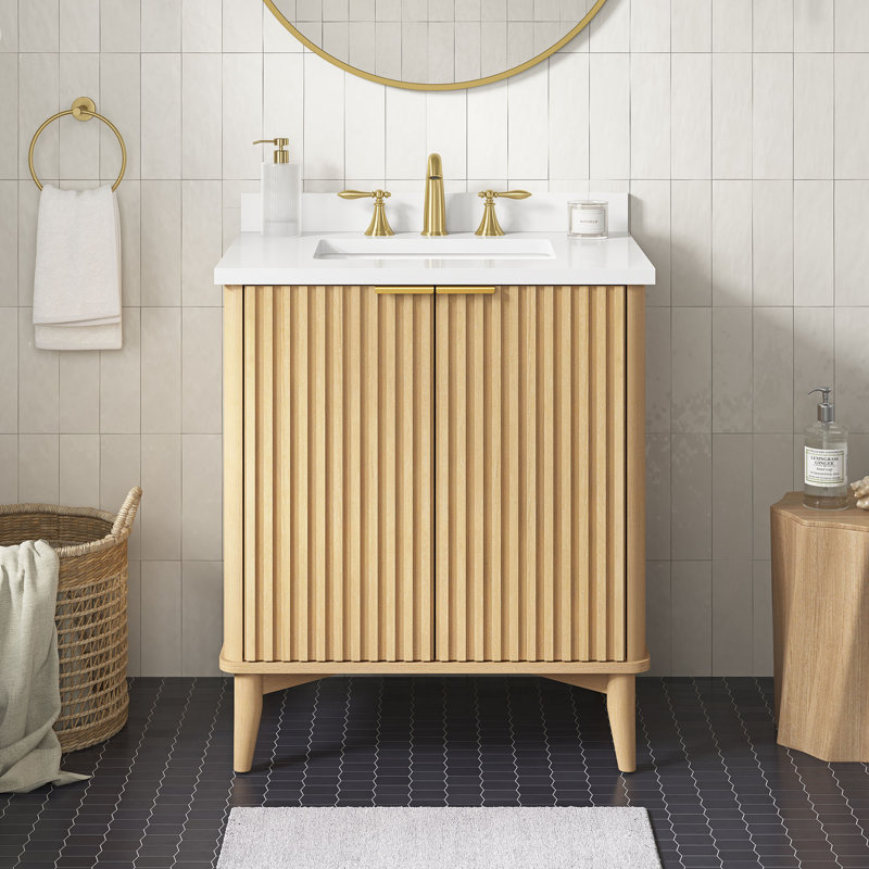30" Single Bathroom Vanity, Rustic Ash