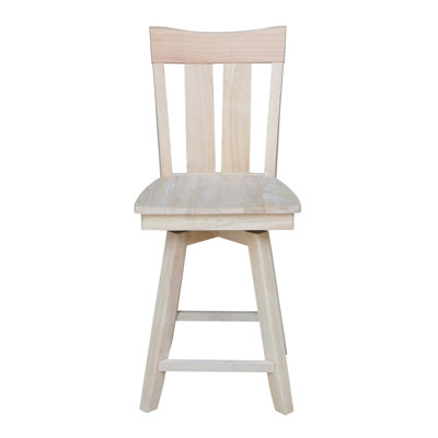 Hermelinda Swivel Solid Wood Counter Stool