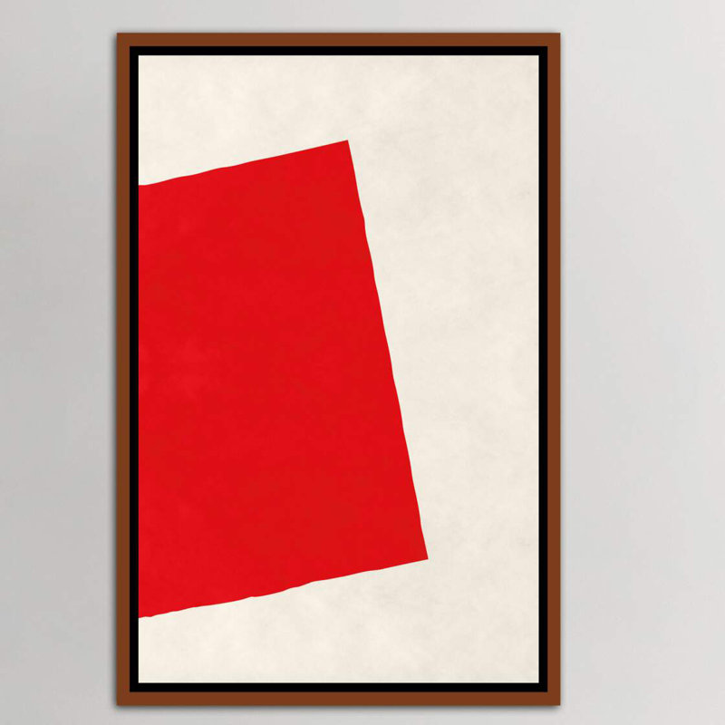 « red square (after albers) », impression, Toile avec cadre en bois classique, H 48 po x l 32 po x P 1,5 po