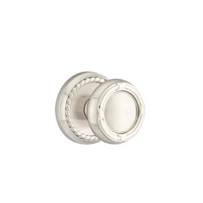 Ensemble de mortaise intérieure Emtek Passage avec rosette en corde, ruban et bouton Reed