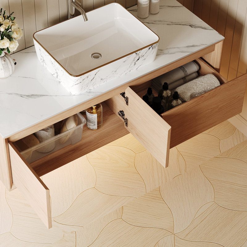 Ensemble de meuble-lavabo simple 48 po avec lavabo en céramique
