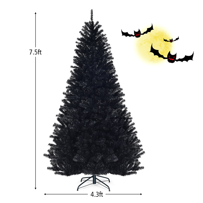 Arbre de Noël noir en épinette artificielle, H 6 pi
