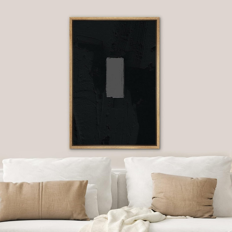 Décoration murale nordique contemporaine minimaliste minimaliste géométrique noire, Cadre naturel flottant