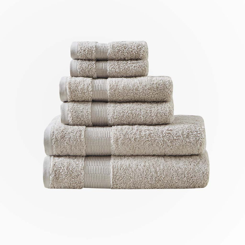 Gracie Mills Forrest Splendor  Cotton 6 Piece Towel Set, Sand 650Gsm