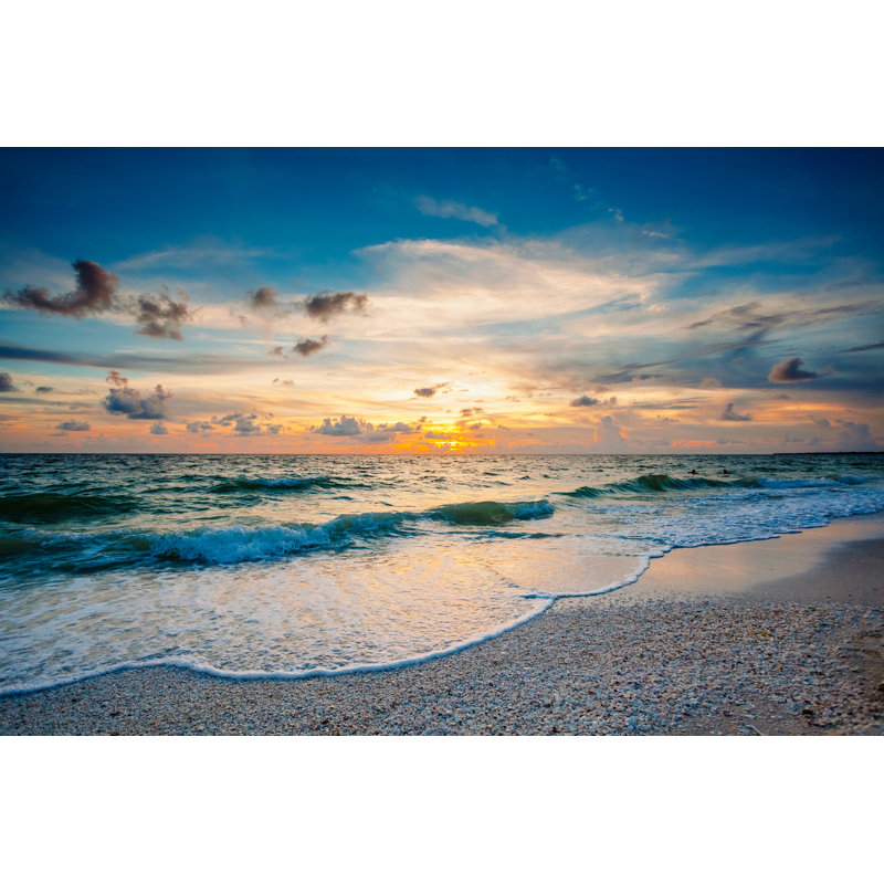Sun, Seafoam, Shells by Robert Mintzes - Wrapped Canvas Print, 30cm H x 46cm W x 3.8cm D