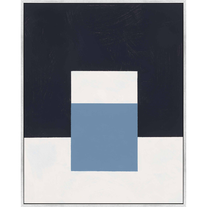 " Square Sky " by Robert Kamnatnik, Silver Framed Canvas, 30" H x 24" W x 1.38" D