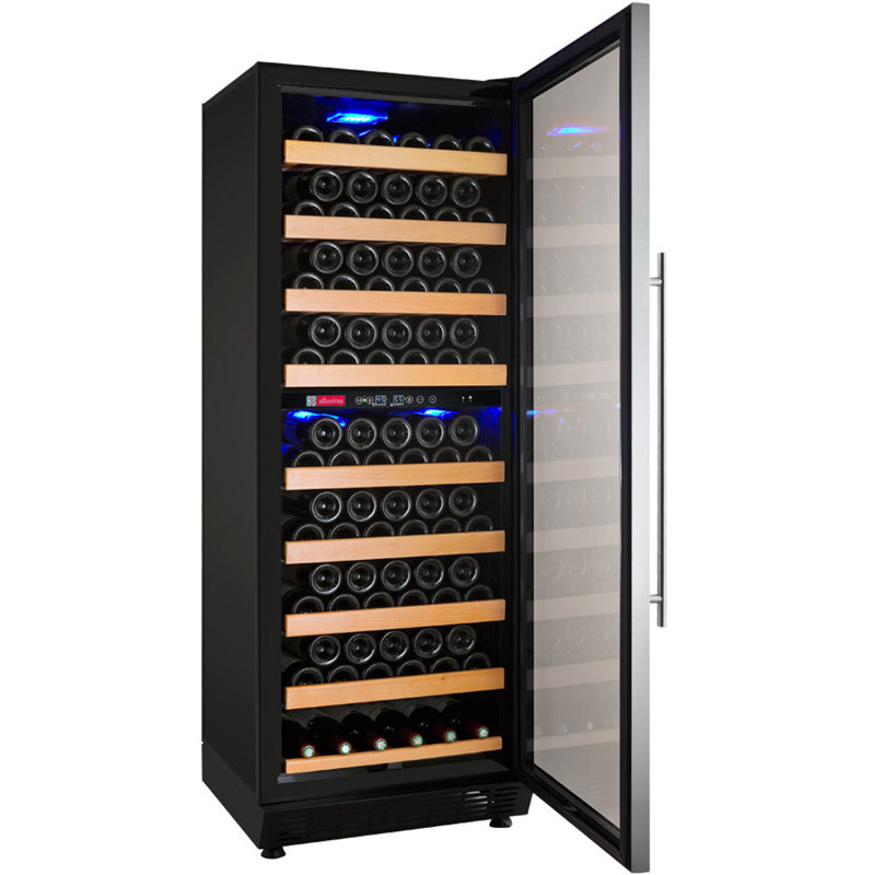 Allavino Vite Series 99 Bottle Dual Zone Freestanding Wine Cooler Refrigerator with Stainless Steel Door - Right Hinge