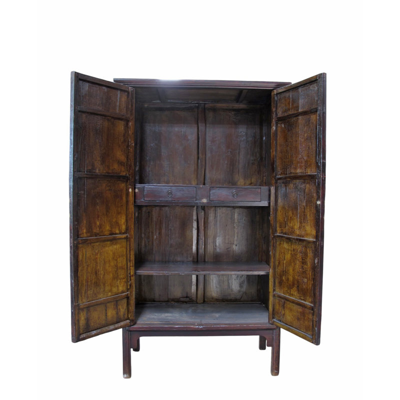 19th Century Chinese Elm Wardrobe Armoire