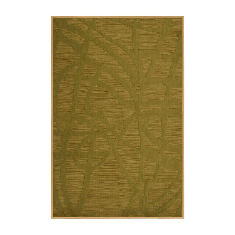 Tapis abstrait lavable à la machine, Rectangle 5 pi x 7 pi