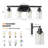 24" Modern Black 4-Light Bathroom Vanity Light Fixture, Industrial Wall Sconce With Clear Glass Shades For Mirror, Bathroom, Bedroom, And Hallway (No Bulbs)-200991051-200991055-200991088