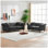 Canapé Chesterfield en tissu Tech, accoudoirs roulés en tissu High-Tech, canapé Mid-Century moderne pour salon, bureau et appartement