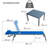 Kozyard Wilson Adjustable EDP Coated Wrought Iron Frame and Breathable Textilence Seat Chaise Lounge Chair (Blue, 2Chairs wiith Table)-499063007
