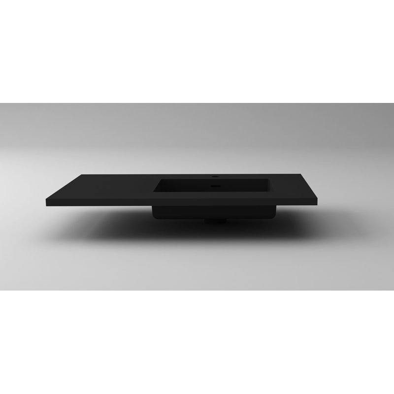 Plateau de meuble-lavabo simple 36 po Right, Noir mat