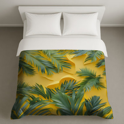 Housses de couette vertes feuilles de palmier