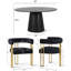 6 - Person Dining Table Sets With 60'' Round Table & 6 Upholstered Chenille Gold Chairs-113691976