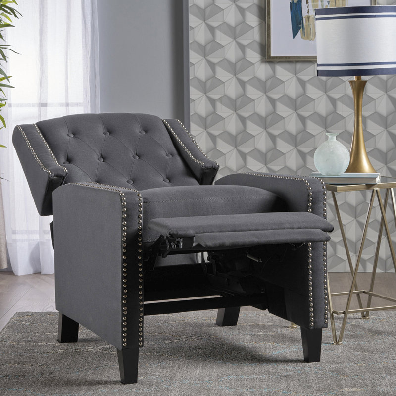 Heidegret Upholstered Recliner, Gray Fabric