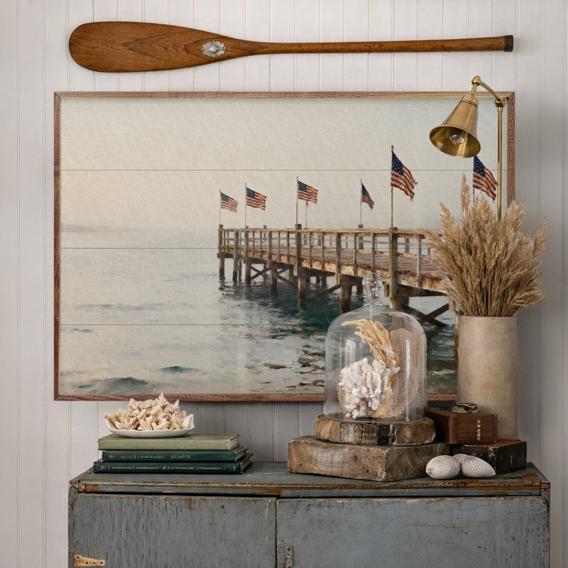 Americana Flags On The Pier, 16" H x 24" W