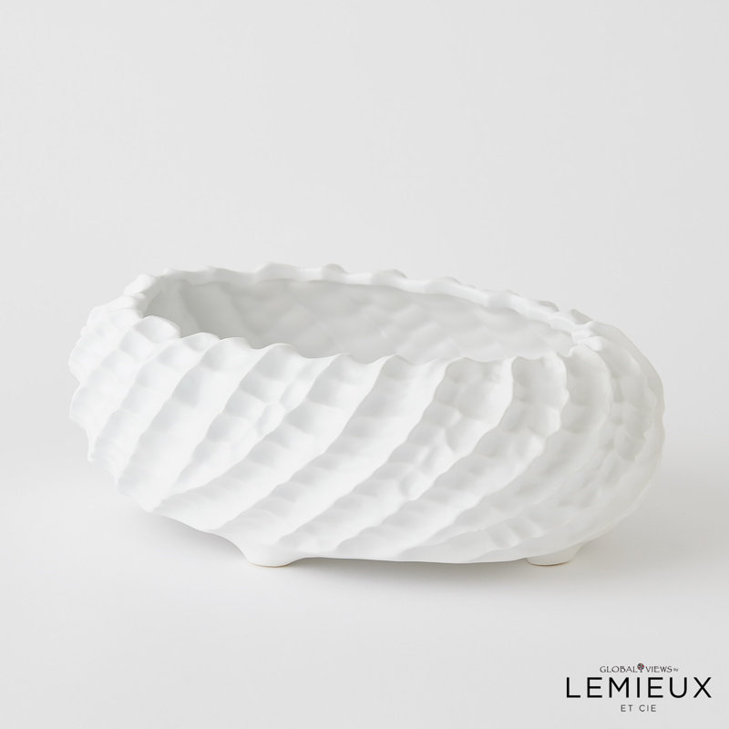 Cadoret Bowl, 4.5" H x 12" W x 12" D, Matte White