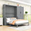 Space-Saving Queen Murphy Bed with Hydraulic Lift and Built-In Wardrobe-253763821