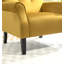 Fauteuil à oreilles Mid-Century moderne avec pieds robustes en bois-130138553