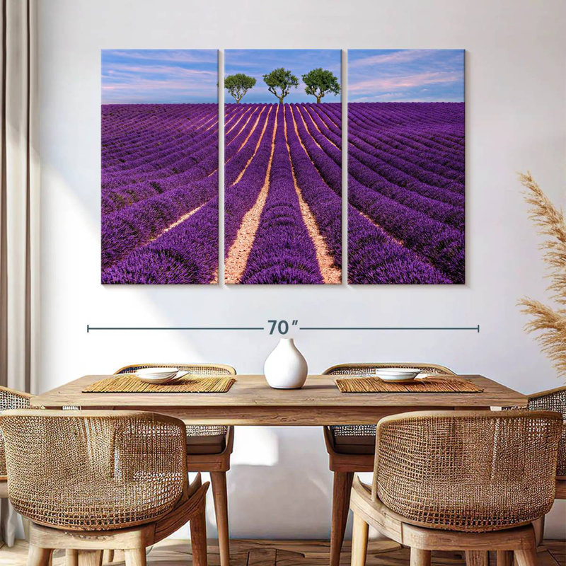 Alvord Provence Summer Lavender Rows, 42" H x 65" W