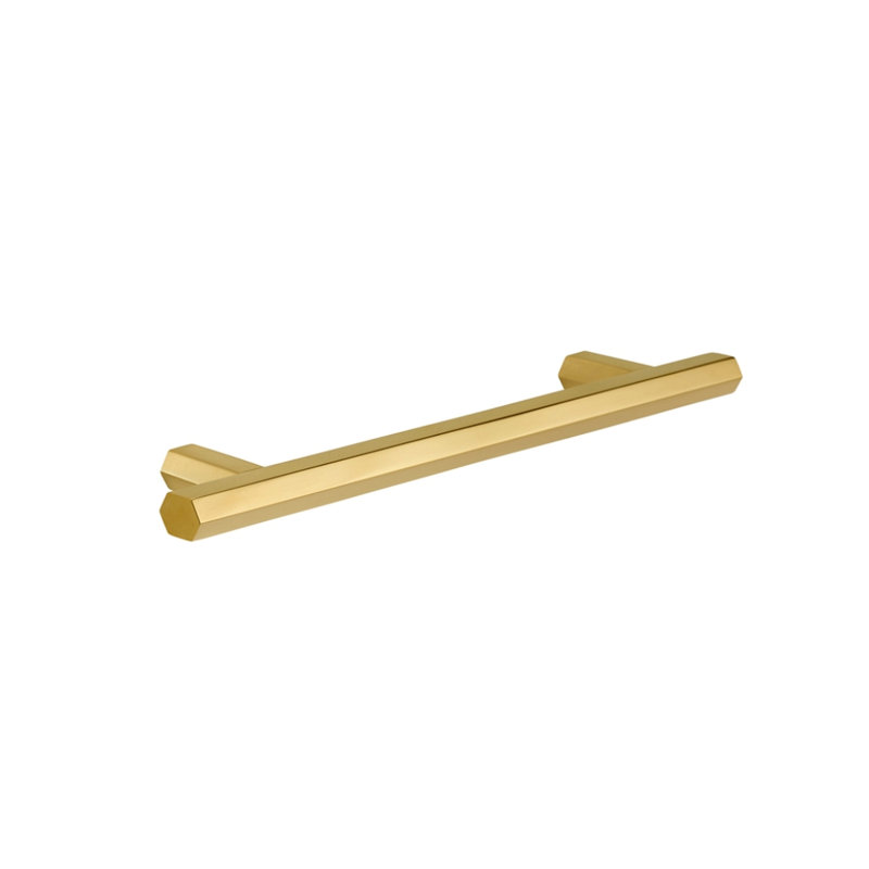 Poignée barre Hexad, 5,04 po, Laiton brossé