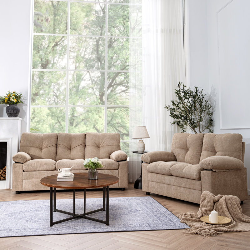 Ensemble de salon moderne 2 pièces, Beige
