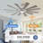 Modern Outdoor/indoor Ceiling Fan With Light And Remote, 12 Double-color Blades With Large Airflow, Quiet Reversible Dc Motor-924055906-924055907-924055909