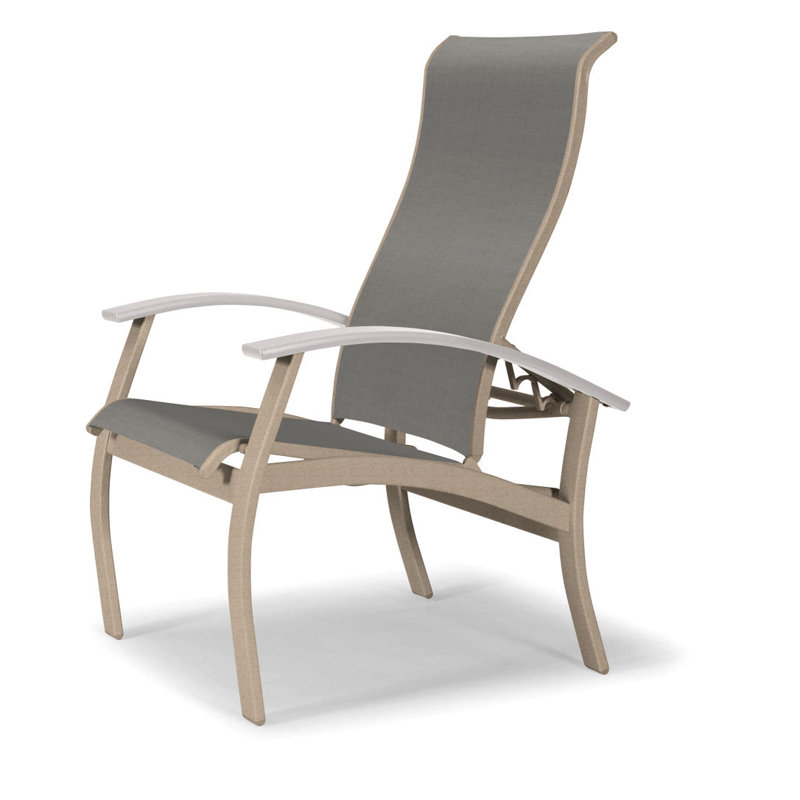 Chaise de patio Askar, Blanc, Alliage Sunbrella®, Désert texturé