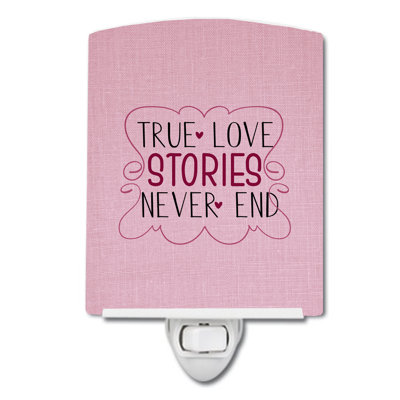 True Love Stories Never End Ceramic Night Light