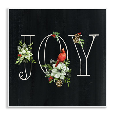 «Joy Letters with Florals», art mural sur toile par Nan