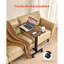 Table de lit ajustable réglable avec bureau rabattable et porte-gobelet