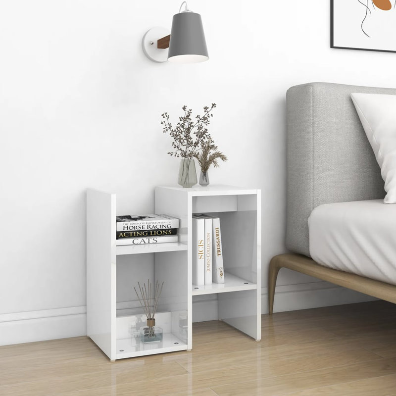 Gillet 50cm W Bedside Table, White, 1