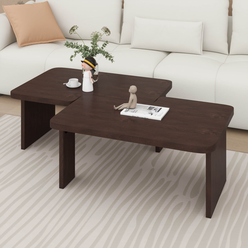Ensemble de tables basses modernes et minimalistes, Espresso