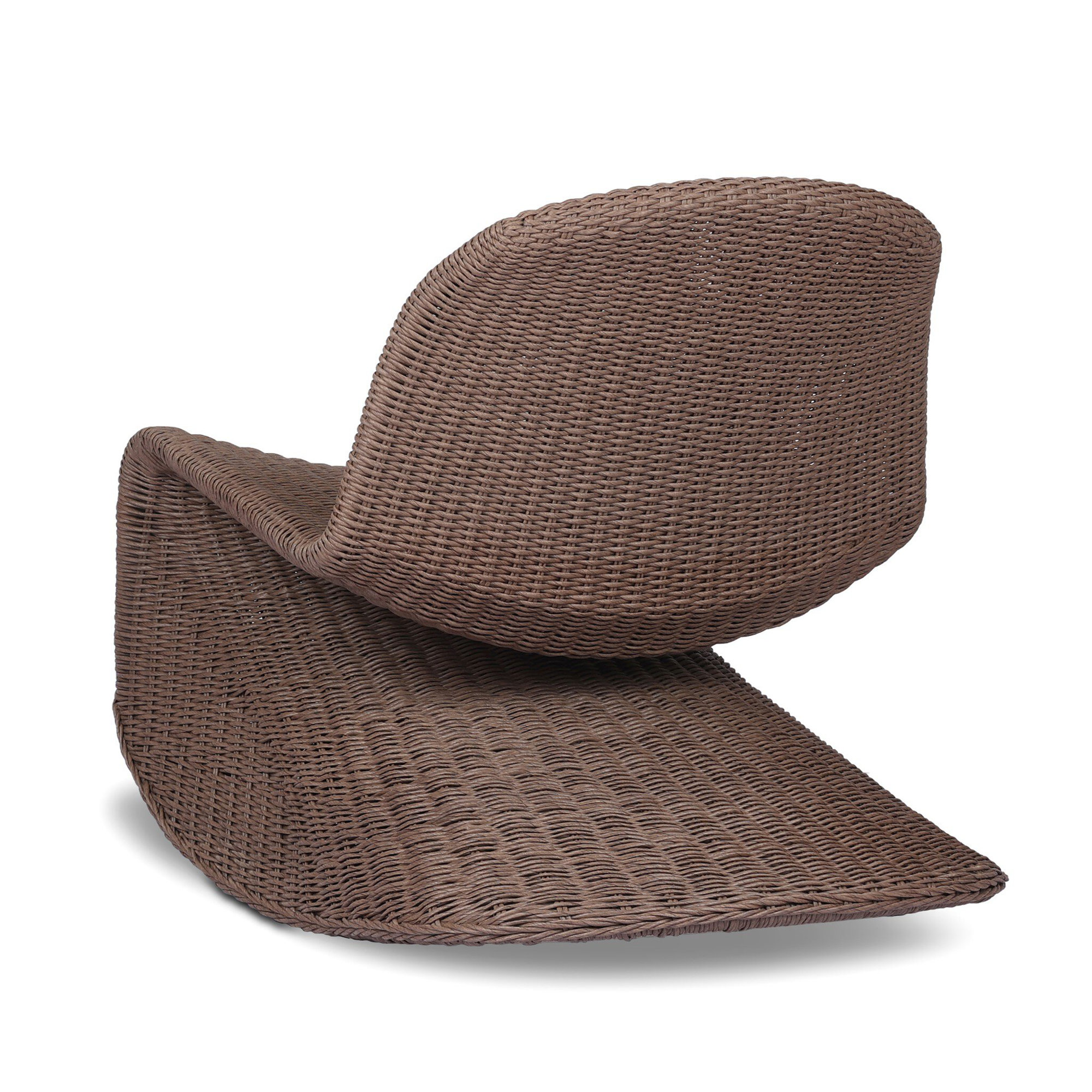 Daughtery Wicker Outdoor Armless Lounge Chair, Tanned Weave