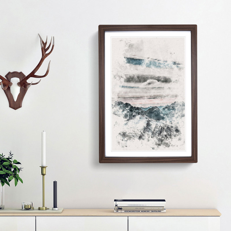 Mountain Clouds - Picture Frame Painting Print, Walnut Framed, 63cm H x 45cm W x 2cm D