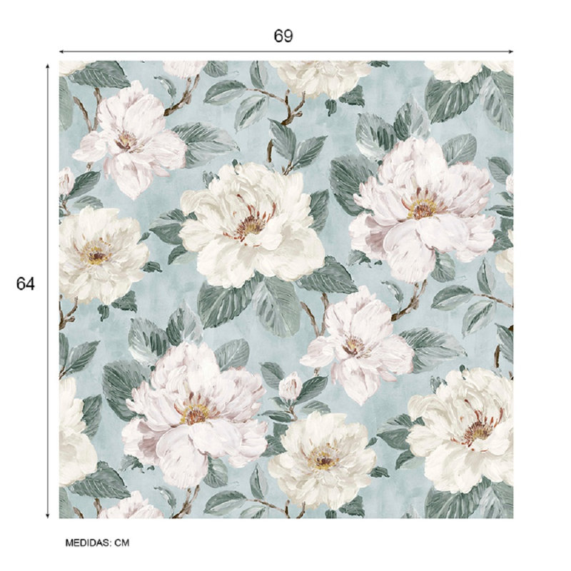 Mariela 10m x 69cm Matte Wallpaper Roll, Light Blue