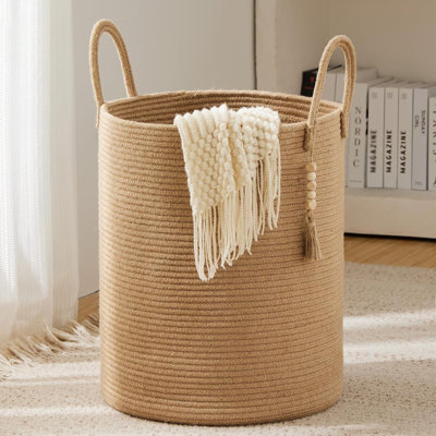 Panier à linge en tissu avec poignées