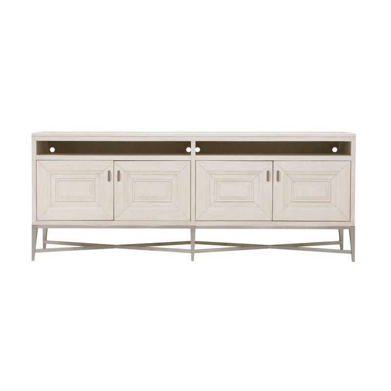 Reflection Gray 4-Door Server with Ash Wood Legs