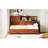 Twin Walnut Wooden Daybed With 3 Storage Drawers, Shelf, Sockets And For Tech - Comfortable Bedroom Decor Size Modern Relaxing Living Space