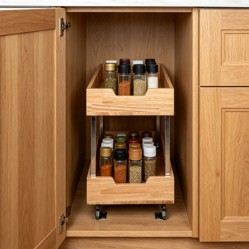 Armoire de rangement coulissante en bois Essential