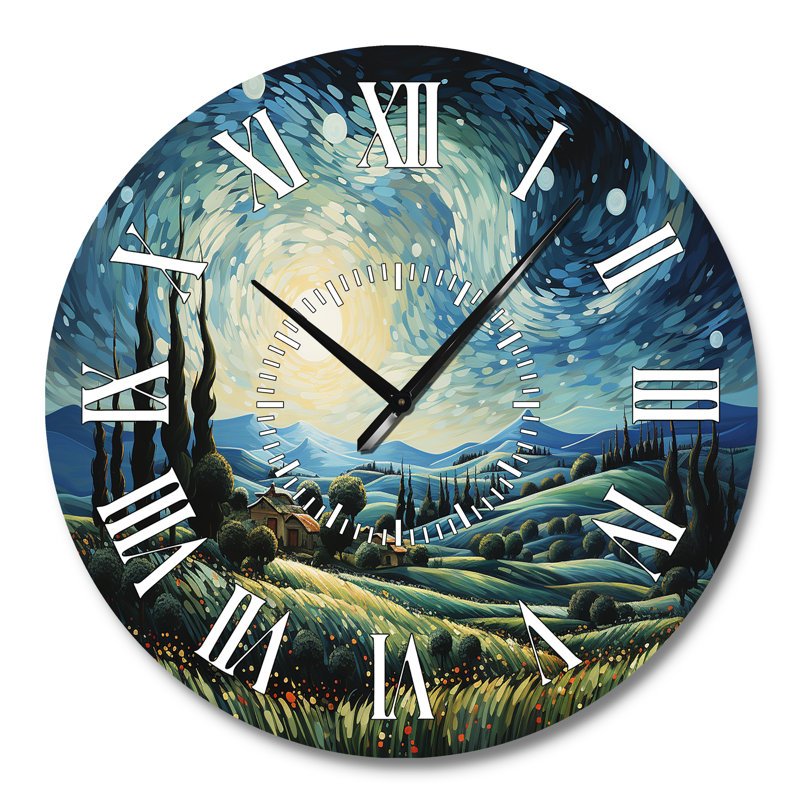 Horloge murale Vangogh The Swaying Cypress I - Vangogh, Grand