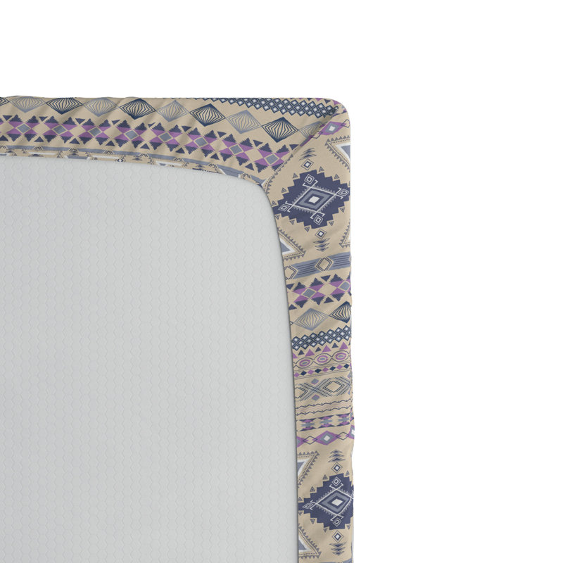 Microfiber Geometric Fitted Sheet, Queen Fitted Sheet