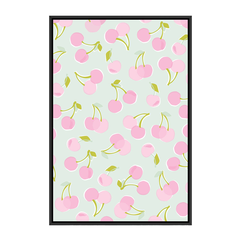 «Fruit Fizz II» par Angela Nikeas - impression d'art graphique, H 60 po x l 40po x P 1,5 po, Toile avec cadre noir