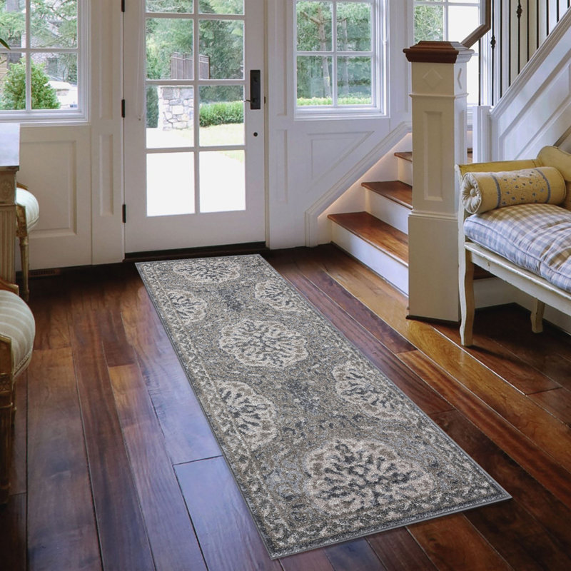 Tapis de couloir 10 pi médaillon brun