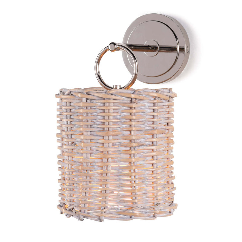 Nantucket 1-Light Armed Sconce, Polished Nickel