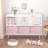 Kids bookcase with Collapsible Fabric Drawers Children's Book Display Toy Storage Cabinet Organizer-1198169592