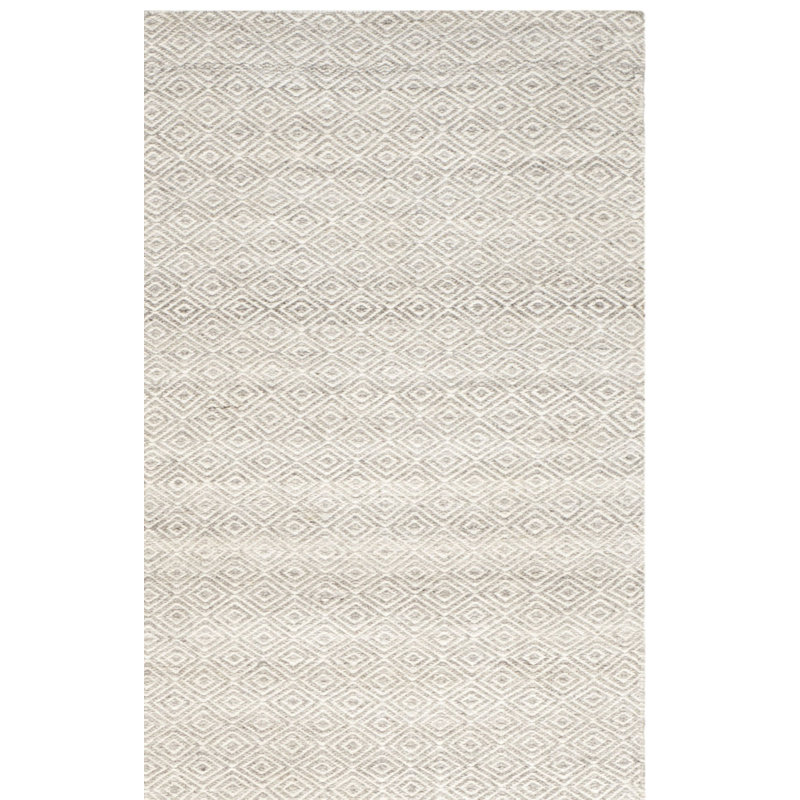 Tapis ivoire en laine tissé à la main à motif géométrique Kilim, Rectangle 4 pi x 6 pi